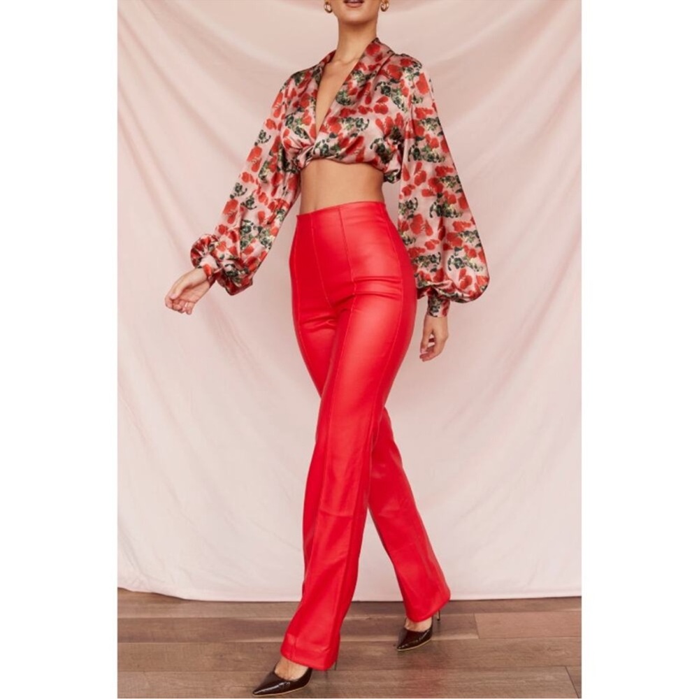 House of CB Vibrant Red Flare Pants